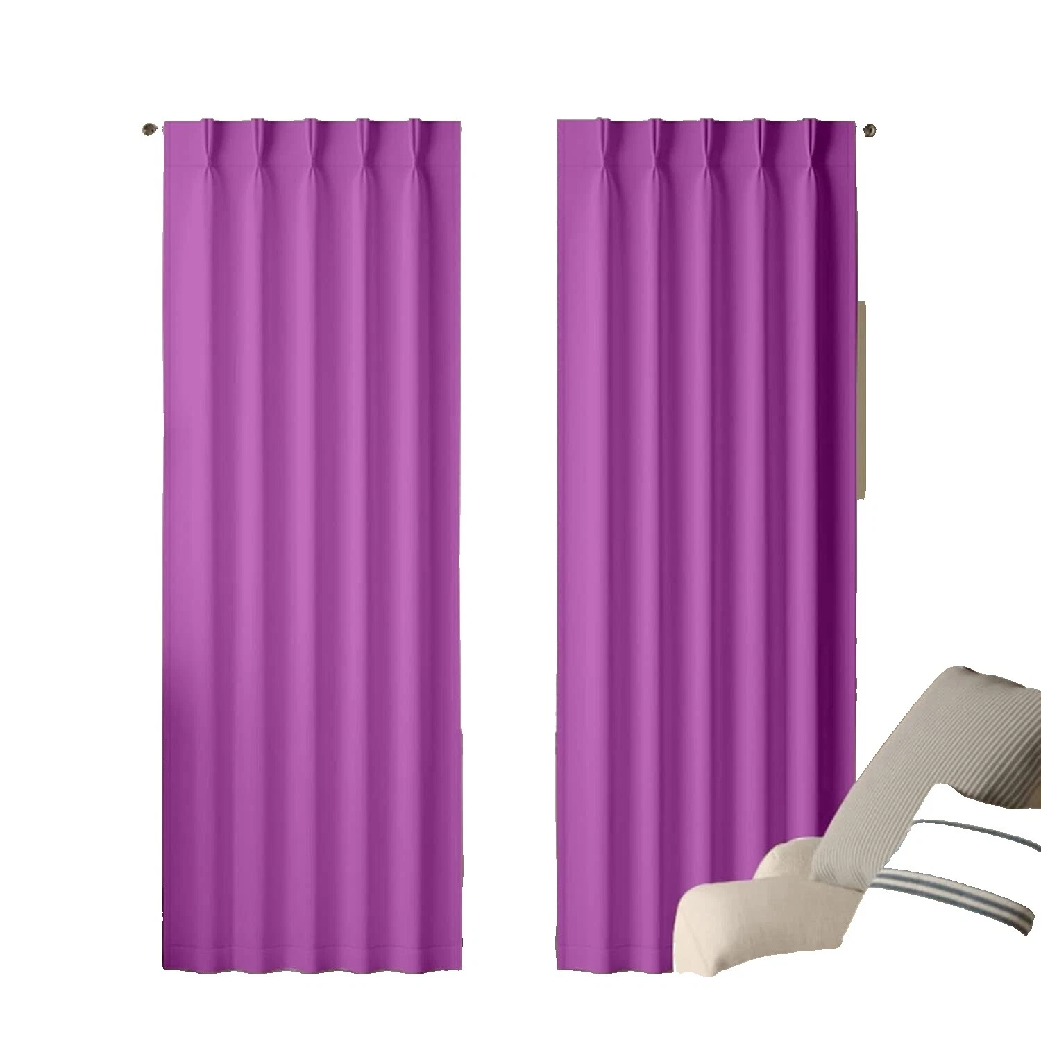 Ventana de patrón sólido Poliéster Cortinas plisadas