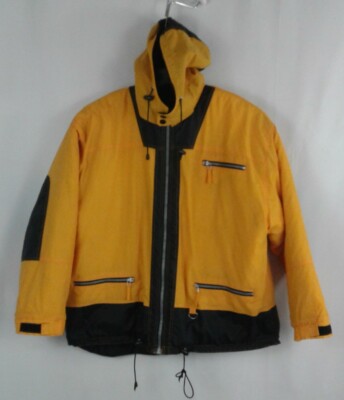 Overcast Waterproof Windbreaker Hooded Winter Jacket Men's Size XL Yellow-Black 