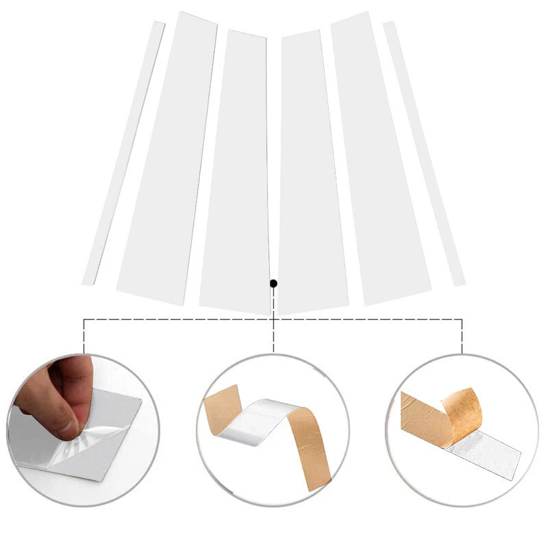 6x Chrome Pillar Posts Door Trim Decal For 2009-2015 2013 Honda Pilot Ridgeline - Изображение 3 из 4