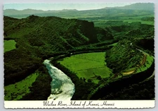Postcard Aerial View of Wailua River Island of Kauai Hawaii
