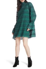 Free People size SMALL S Lace Mock Neck Mini Dress NEW NWT