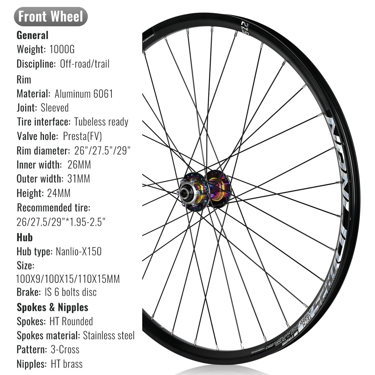 Mountain Bike Alloy Wheelset with Pawl 150 Click