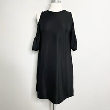 Zara Trafaluc Short Sleeve Cold Shoulder Little Black Dress Size Medium
