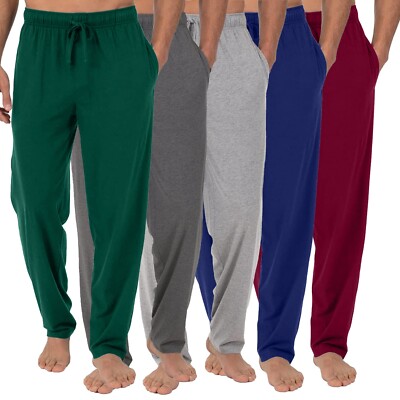 5-Pack Men' Lounge Pants Sleep Gym Active Pajama Sweatpants Soft Jogger Slim