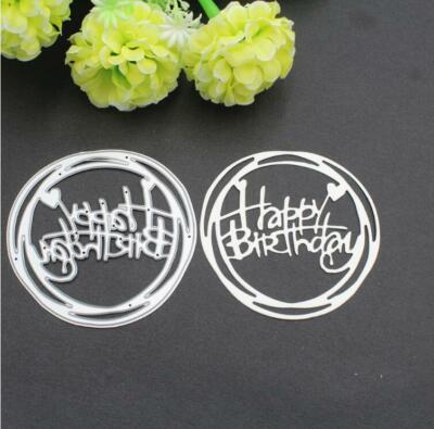 Happy Birthday Words Metal Cutting Dies Scrapbooking Paper Embossing Stencil DIY