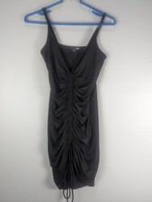 Fashion Nova Women’s L Black “Shanghai Ruched” Dress Slip Bodycon Adjustable