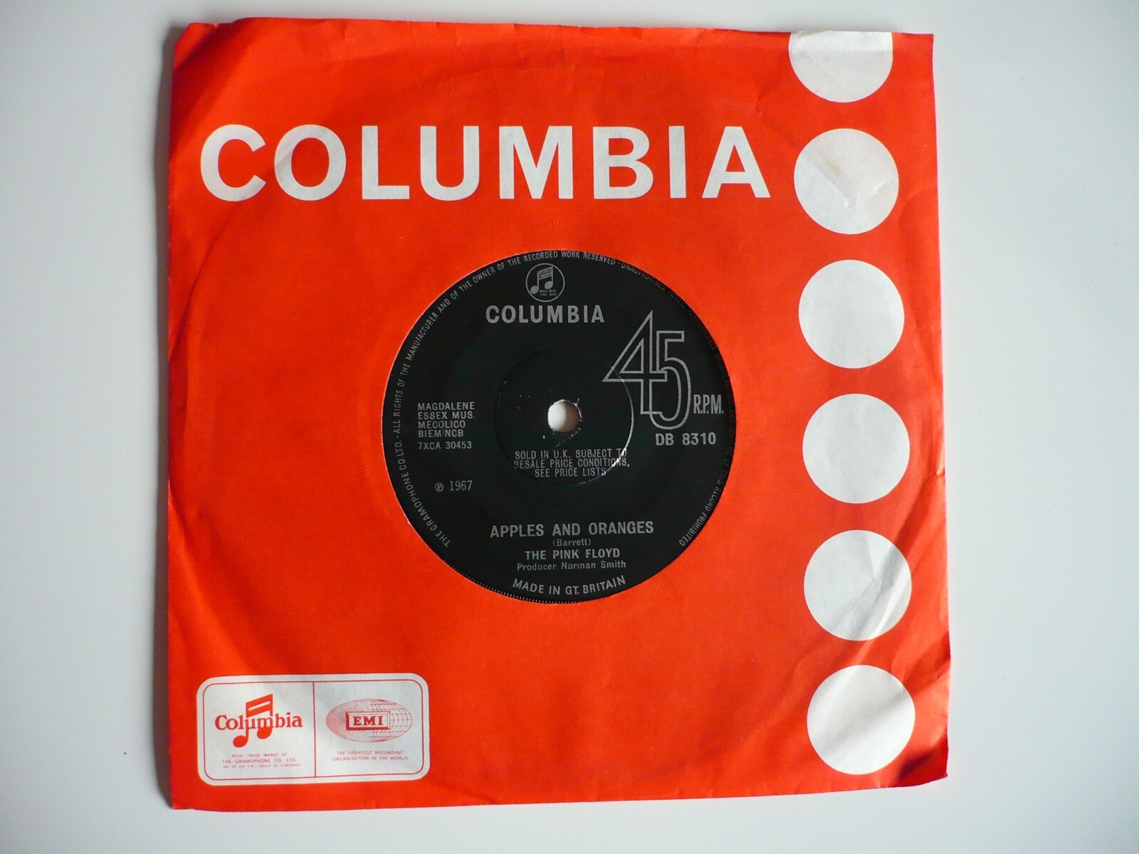 Pink Floyd Apples And Oranges 7" Vinyl UK 1967 Columbia 1st Press 2/1 Single G+ eBay