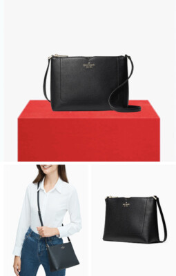 Kate Spade Harlow Crossbody Black Pebbled Leather WKR00058
