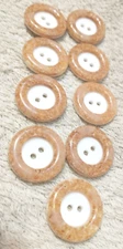 9 Buttons Sand Natural Looking Fancy Beauties: 2 Hole Round Styles & Shap A29