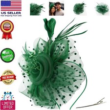Versatile 7" Feather Fascinator with Clip  Headband for Weddings  Tea Parties