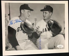 Hoyt Wilhelm & Wes Westrum Autographed Signed Photo New York Giants JSA QQ36078