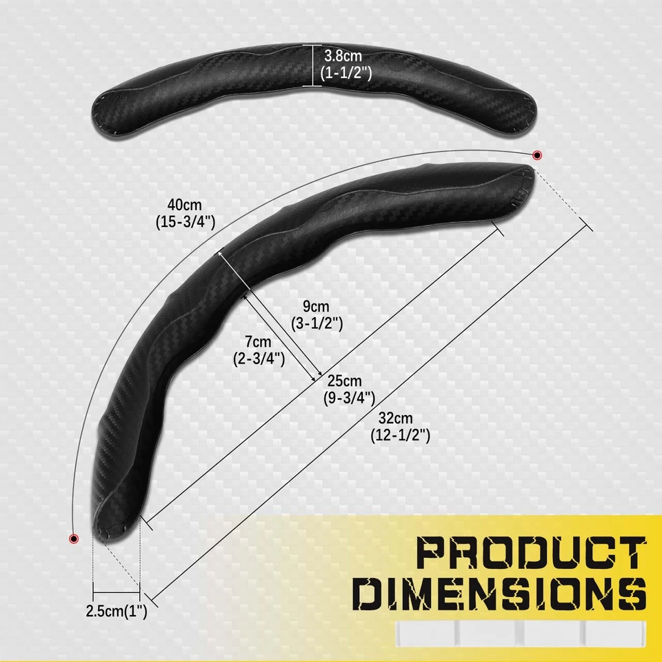 For AUDI A4 A5 A6 A7 15'' Car Steering Wheel Cover Leather Non-Slip Carbon Fiber - Image 2 of 4