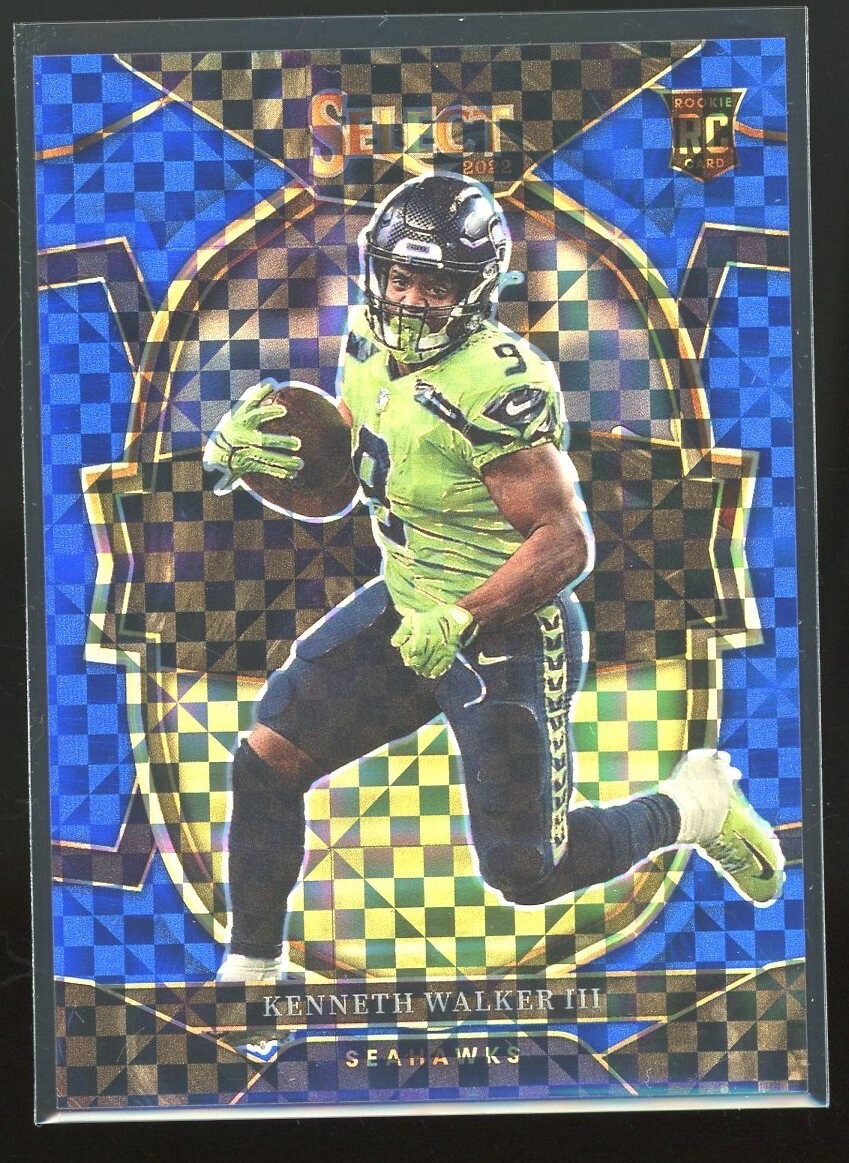 2022 Panini Select Blue Checker Prizm Rookie #2 Kenneth Walker III #166/199