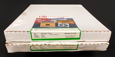 LAMINATING POUCHES - ''USI Opti-Clear'' 12'' X 15'' 3 mil., 2 boxes of 100 each box