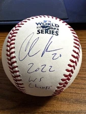 CHAS MCCORMICK 5 SIGNED AUTOGRAPHED 2022 WORLD SERIES BASEBALL!  Astros!  Champs