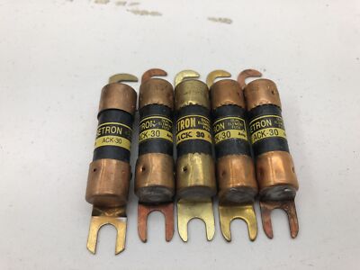 (QTY. 5) BUSSMAN FUSETRON ACK 30 DUAL ELEMENT FUSE