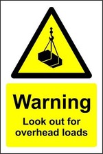 Image of Warning signs Look out for overhead loads safety sign