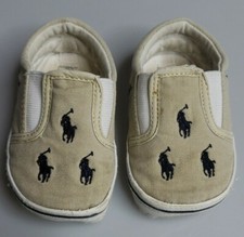 Polo Ralph Lauren Unisex Infant Bal Harbour Repeat Slip-On Sneaker Khaki