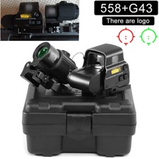 G43  558 Tactical Red Green Dot Clone 3X Sight Magnifier With 20mm QD Mount-BK