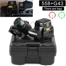 G43 + 558 Tactical Red Green Dot Clone 3X Sight Magnifier With 20mm QD Mount-BK