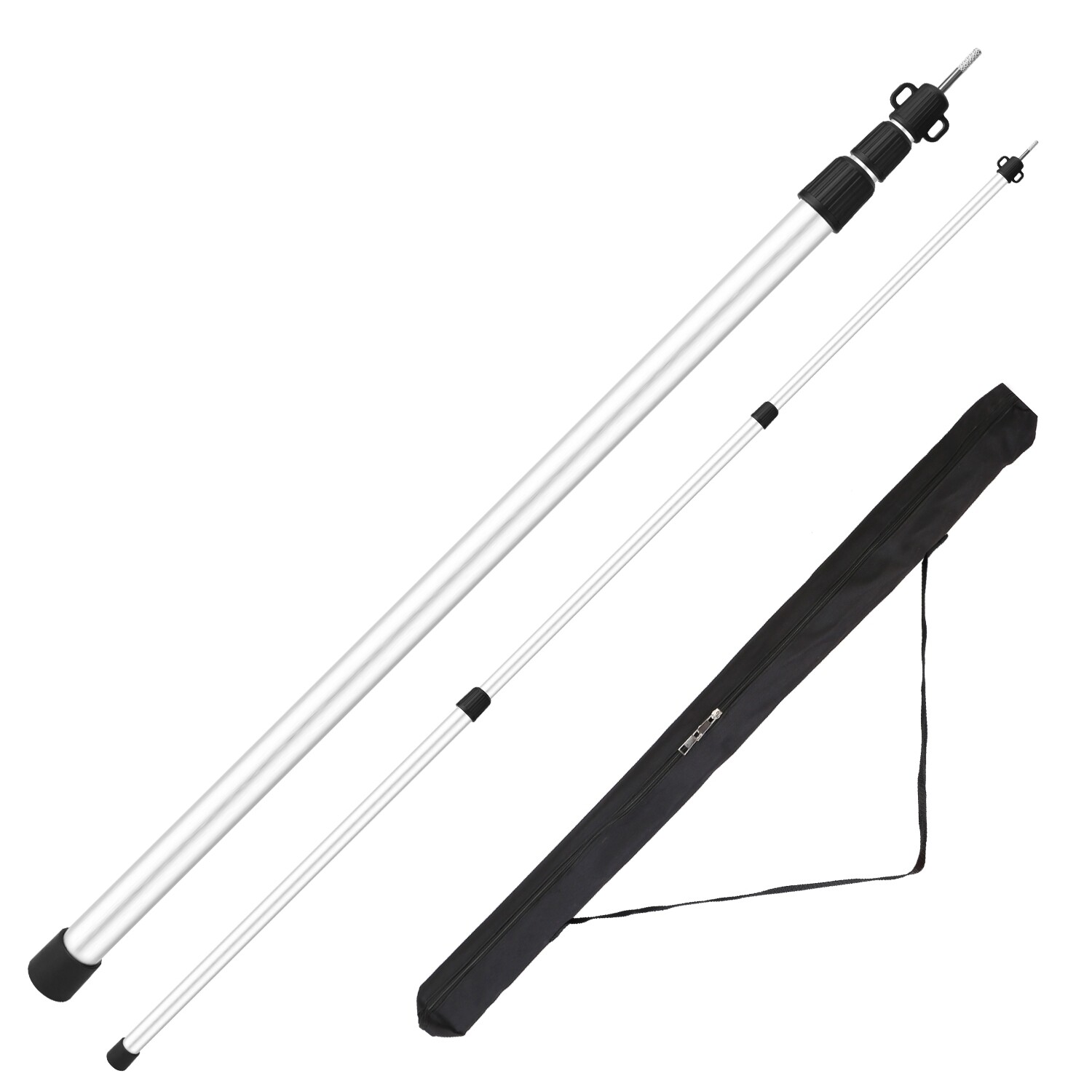 2Pcs 7.5ft Adjustable Aluminum Alloy Camping Tarp Telescoping Tent Canopy Poles
