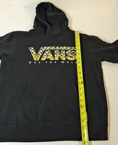 Vans Off The Wall Hoodie Black Checkerboard Flames Youth Kids Medium, Skateboard - Picture 12 of 14