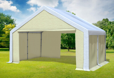 Partyzelt 5x4m Weiß Beige PVC Festzelt Pavillon wasserdicht Profi Modular Event