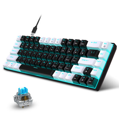 V800 Keyboard  Hot-swappable Switches  Ergonomic Design  Ice Blue K7Q1