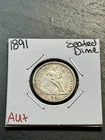 1891 Seated Liberty Silver Dime AU About Uncirculated US 10c Type Coin (Raw8713)