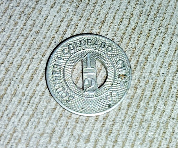 DE COLECCIÓN SOUTH COLORADO POWER TOKEN 1/2 TARIFA MONEDA TOKEN ORIG ESTATE 1"