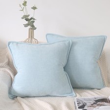 18x18 Chenille Throw Pillow Covers Set of 2 18" x 18" Pack of 2 Light Blue