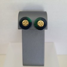 HOT Tory Burch Gold Tone Logo Stud Earrings Iconic Classic Everyday