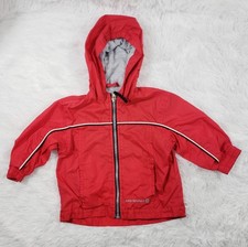 Oshkosh Red Jacket 12 Month Hooded Windbreaker Zip Coat Vintage Osh Kosh