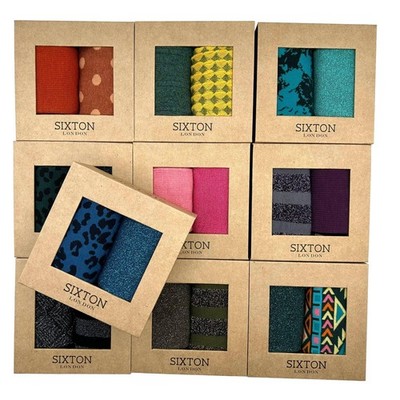 Damen Socken Box mit 2 Paar - gemischte modische Farben Lucky Dip | Sixton London