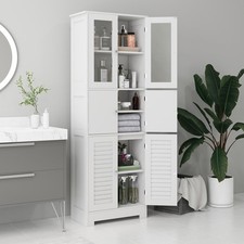 Tall Bathroom Storage Cabinet with 6 Doors, Adjustable Shelf