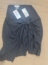 black satin wrap skirt
