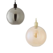 Easy Fit Glass Globe Lampshade Amber / Smoked Ceiling Pendant Light Living Room