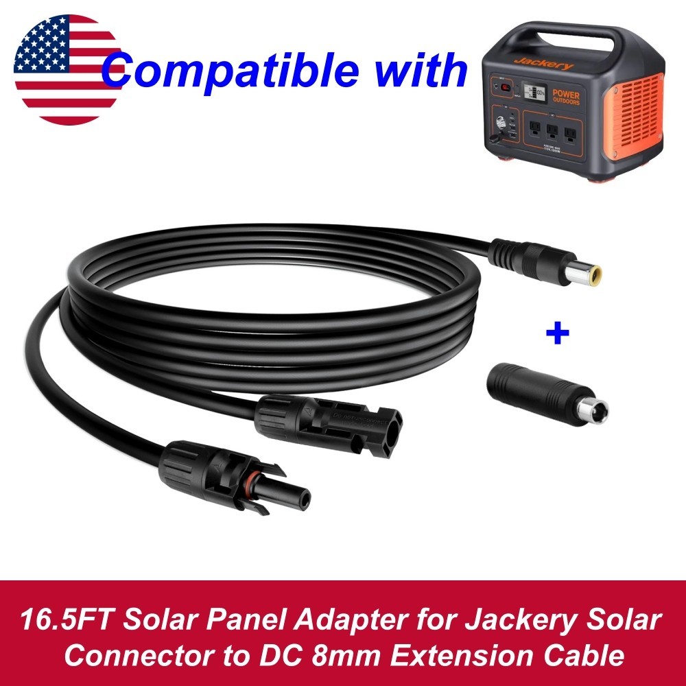 16.5FT Solar Panel Adapter for Jackery Solar Connector to DC 8mm ...
