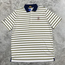 US Open Winged Foot Shirt Mens Large White Blue Stripe USGA Golf 2020 Wicking