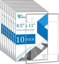 10 Pack 8.5X11 Wall Mount Acrylic Sign Holder, Wall Signs Photo Menu Flyer Displ