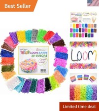 Colorful 12750pcs Loom Rubber Bands with 500 Clips 6 Hooks - DIY Fun Awaits
