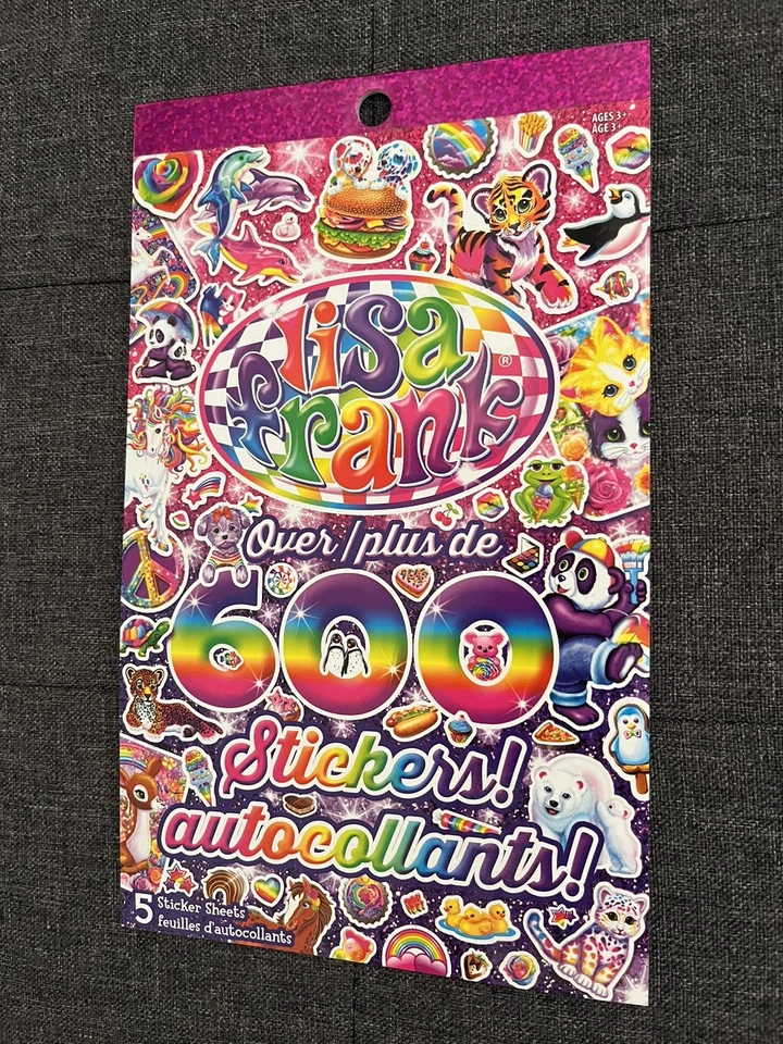Livro Adesivo Lisa Frank 5 Folhas Adesivas 600 Adesivos Adesivos Lisa Frank - Imagem 2 de 4