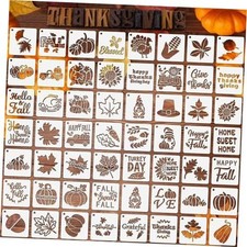 56Pack Fall Stencils for Painting on Wood Crafts Thanksgiving Decor