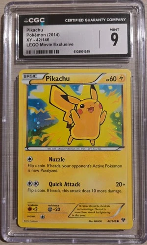 Pikachu 42/146 CGC 9 2014 LEGO Movie Exclusive Promo Pokémon