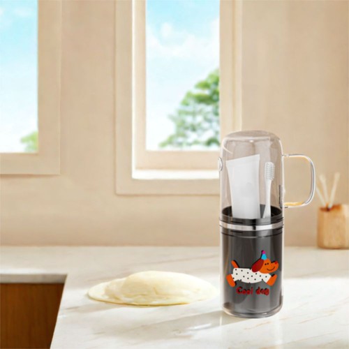 Transparent Toothbrush Storage Box Plastic Wash Cup Mouthwash Cup Bathroom - Picture 6 of 15
