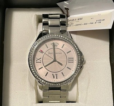 Juicy Couture Gwen Crystal Bezel Stainless Steel Pink Womens Ladies Watch