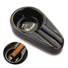 Galiner Ceramic Cigar Ashtray Pocket 1 Slot Cigar Holder Ash Tray Outdoor Travel