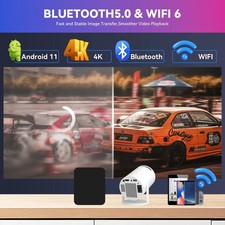 4K Mini Projector 10000 Lumen LED 1080P WiFi Bluetooth UHD Portable Home Theater 10