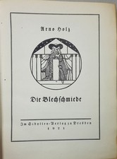 Arno HOLZ: THE TIN SMITHY, EA 1921, Preferred Edition Half Leather, Signed!