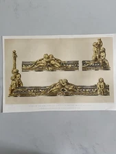 Antique Victorian Lithograph print Ornamental Stove & Fender by Stuart 